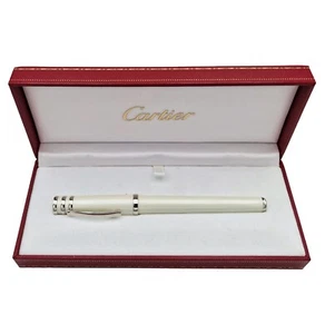 Cartier Trinity Godron Bianca Perlata Penna Stilografica 18Kt Gold Nib - Imagen 1 de 4