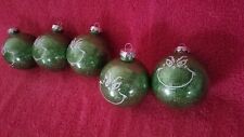 Set 5 Inspired Grinch Glitter 3" Round Christmas Ornament Decorations