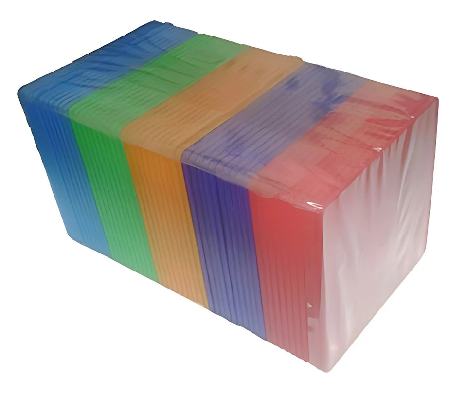SLIM Assorted Color Single VCD PP Poly Cases 5MM Lot - Image 1 of 1