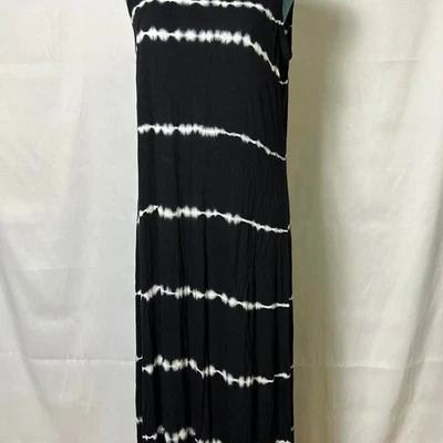 Style & Co Women's Black and White Tie Dye Maxi Dress - Image 1 of 4