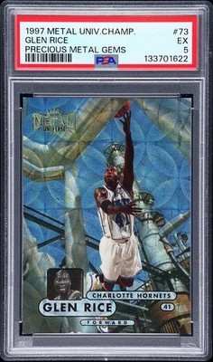 1997 METAL UNIVERSE CHAMP PRECIOUS METAL GEMS #73 GLEN RICE 49/50 PSA 5 - Image 1 of 2