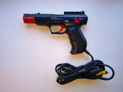 Joytech Sharp Shooter 2 Black Red Light Gun for Sony PlayStation PS1 PS2 Guncon - Image 1 of 4