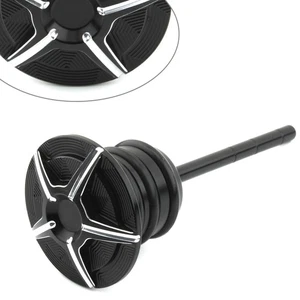 Ölpeilstab Schwarz & Silber für Harley Softail 00-17 Fat Boy FLSTF Heritage - Bild 1 von 9