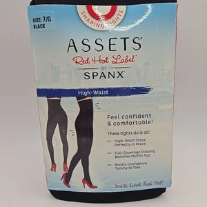 Spanx Red Hot Label BBW Size 7/G Black High Waist Shaping Tights Style 1838 NWT - Picture 1 of 3