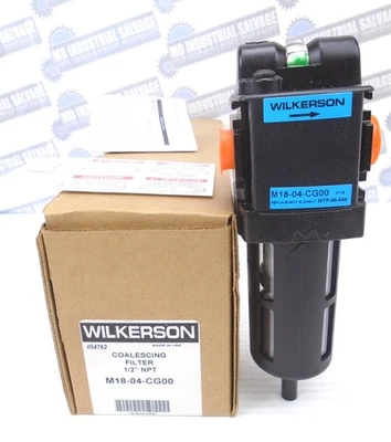 WILKERSON - M18-04-CG00 - COALESCING FILTER - 1/2"NPT - 0.01m - 150psi 85cfm NEW - Image 1 of 4
