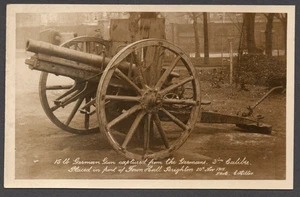 Postcard Brighton Sussex military German Gun captured 1915 WW1 RP by Hilton - Picture 1 of 2