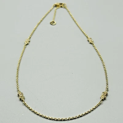 Judith Ripka 18" Gold Plated over Sterling Necklace with 4 Seven-CZs Stations - Image 1 of 4
