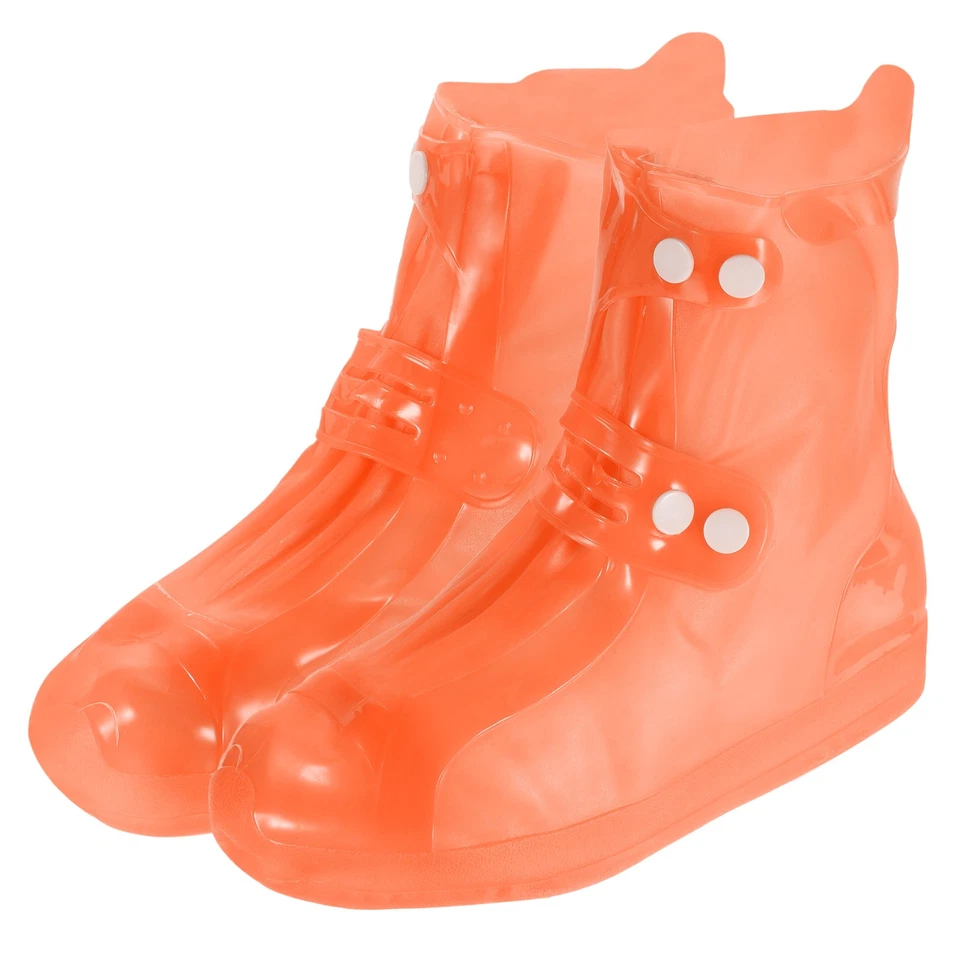 S Waterproof Shoe Cover Silicone Not-Slip Rain Overshoes Cover Orange - Image 1 of 4