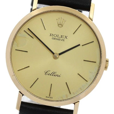 Reloj para hombre Rolex Cellini 4112 K18YG Cal.1601 esfera dorada cuerda manual_917395 Foto 1 de 4