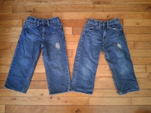 Pair of Kids Size 6 Fashion jeans With Fashionable Rip and Decorated Pockets - Picture 1 of 3