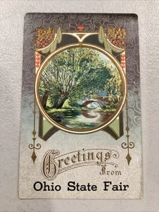 1912 Grüße aus Ohio State Fair erhöhte Textur Postkarte - Bild 1 von 8