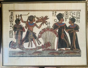 6 X Ägyptische Motive, bemaltes Papyrus Papier ￼30x40 - Bild 1 von 7