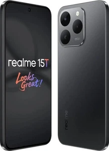 realme 15T 5G (Black 12GB RAM, 256GB) MediaTek Dimensity 6400 MAX Global Version - Picture 1 of 11