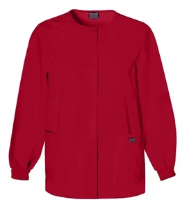 {SM} CHEROKEE WORKWEAR WW Originals Snap Front Warm-Up Jacket 4350 REDW - Picture 1 of 2