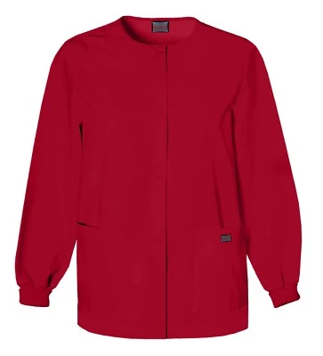 {SM} CHEROKEE WORKWEAR WW Originals Snap Front Warm-Up Jacket 4350 REDW - Image 1 of 2