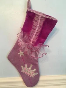 DanDee Girl's Purple and Lavendar Christmas Stocking ~ Ruffles, Embroidery - Picture 1 of 1