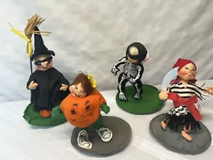 Vintage Annalee Dolls Halloween Lot of 4. Witch-skeleton-pumpkin-pirate-NO Bags - Picture 1 of 11