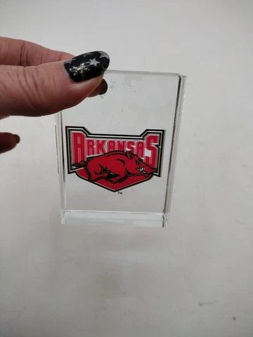 Arkansas Razorbacks 3" Glass Paperweight NICE ! Perfect for the Avid collector Cover