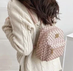 Tasche, Rucksack Damen klein rosa Umhängetasche aus modisch bedrucktem PU Leder - Bild 1 von 10