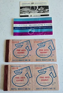 VTG Seattle Worlds Fair 1962 Fine Arts Exhibit Admission Ticket & Pamphlet Lot - Picture 1 of 11
