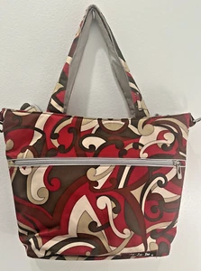 Ju Ju Be Messenger Diaper Bag Sienna Swirls with Changing Pad Lots of Pockets - Picture 1 of 13