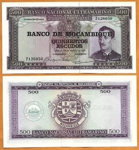 MOZAMBIQUE ND (1976) UNC 500 Escudos P- 118 Overprinted Banknote - Picture 1 of 1