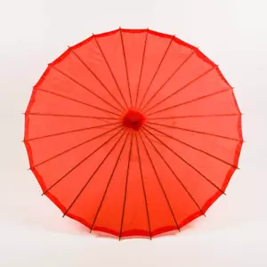 32" Red Parasol Umbrella, Premium Nylon with Elegant Handle - Picture 1 of 1