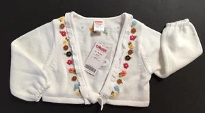 Nuevo con etiquetas Gymboree Island Escapada 12-18 Meses Flor Bordada Blanco Recorte Suéter - Imagen 1 de 3