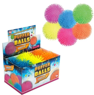 Bolas de espiga acolchada color neón de 5" (paquete de 12) juguetes suaves divertidos para aliviar el estrés Foto 1 de 4