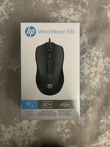 HP 100 Black Wired USB Mouse. Compatible with Windows PC, Notebook, Laptop, M... - Picture 1 of 5