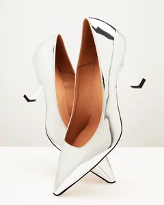 Bianca Buccheri Selina Silver Womens Pumps Size 39 / AU 8 (NEW) - Picture 1 of 19