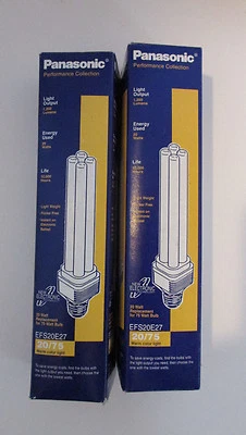 2 Panasonic Performance Collection 20 Watt EFS20E27 Replacement for 75 watt bulb - Image 1 of 4