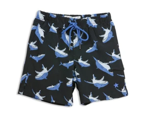 NEW BOYS BIG KID SOVEREIGN CODE SHARK PRINT SWIM TRUNKS BOARD SHORTS L - Picture 1 of 2