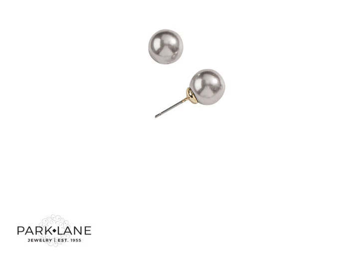 全新 Park Lane Darling 耳环,全新带盒!! 灰色玻璃珍珠 — 第 1/1 张图片