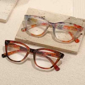 Juego de 2 gafas de lectura para mujer ojo de gato borde completo fuerza +3,00 - Imagen 1 de 3
