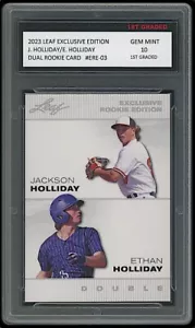 Jackson/Ethan Holliday 2023 Leaf Exclusive 1st Graded 10 Dual Rookie Card RC - Picture 1 of 1