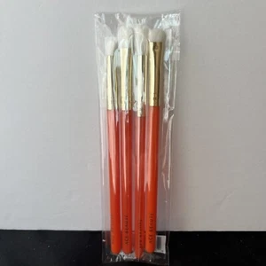 Ace Beaute 4 Piece Eyeshadow Brush Set In Coral Orange Full Size NEW - Picture 1 of 10