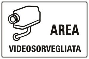 2 TARGHETTE ADESIVE "AREA VIDEO SORVEGLIATA" SICUREZZA SORVEGLIANZA ANTIFURTO - Picture 1 of 1