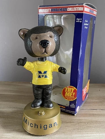 MICHIGAN WOLVERINES Vintage Retro Football Mascot Nodder Bobblehead NIB! Cover