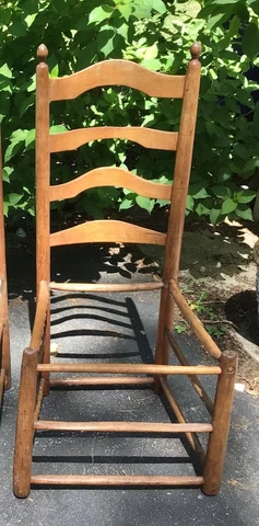 Antique Ladder Back Chair Country 4 slates needs New Rushing Cover