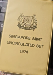 SIGAPORE 6 Coin Mint Set 1974 Sealed In Wallet - Picture 1 of 3