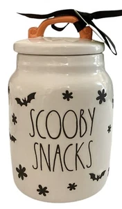 RAE DUNN Scooby Doo Halloween Fall Ceramic Jar With Lid - SCOOBY SNACKS - Picture 1 of 6