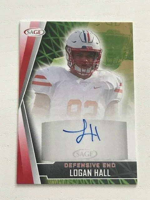 LOGAN HALL Buccaneers 2022 Sage Football High Series Autograph AUTO Houston qty - Image 1 of 1
