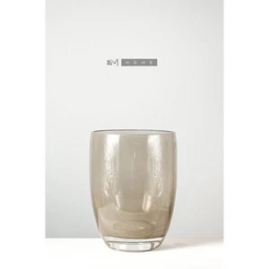 Vaso di Vetro Grigio Fiore Fatto a Mano Bocca Soffiato Colorato - Foto 1 di 1