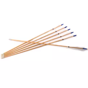 31" Wooden Arrows Elf Feather 6pcs F Recurve Bow Archery Hunting Sports Outdoor - Picture 1 of 11