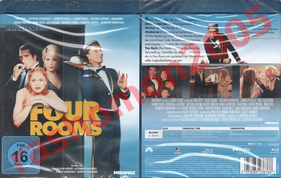 Blu-ray FOUR ROOMS 1995 Tim Roth Quentin Tarantino Robert Rodriguez Region B NEW - Image 1 of 1