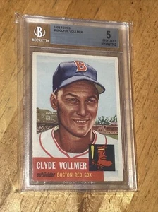1953 Topps #32 Clyde Vollmer - BGS 5 EX Boston Red Sox Vintage Béisbol Belleza - Imagen 1 de 5