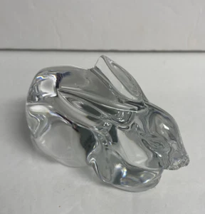 Clear Glass Bunny Rabbit Paper Weight Figurine 4” - Picture 1 of 4