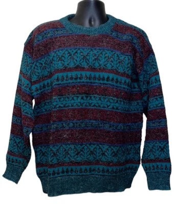 Vtg 80s/90s PURITAN Grandpa Sweater~sz L~Acrylic/Nylon~Made In USA~Unisex - Image 1 of 4