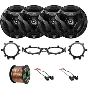 4x JVC 6.5" 300W Speakers, Speaker Harnesses + Mounting Adaptors, Speaker Wire - Picture 1 of 5